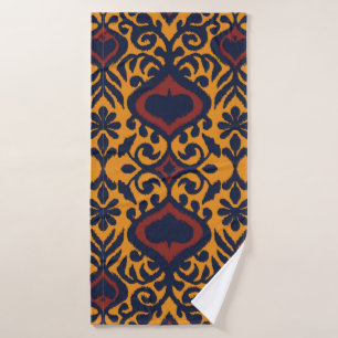 Toalha De Banho Ornamento geométrico do folclore Ikat. damasco ori