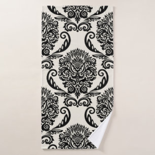 Toalha De Banho ornamento sem costura com elementos decorativos. F