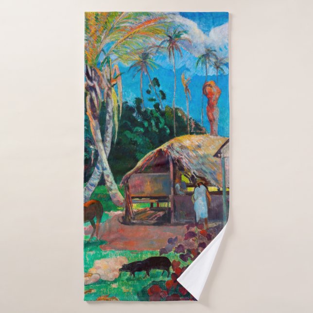 Toalha De Banho Os Porcos Negros, Gauguin (Toalha de Banho)
