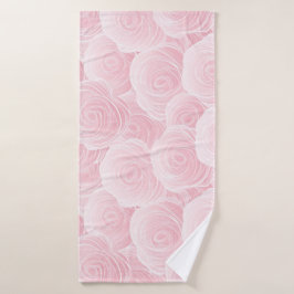 Toalha De Banho Padrão Abstrato de Onda de Rosa Bege Pastel Elegan