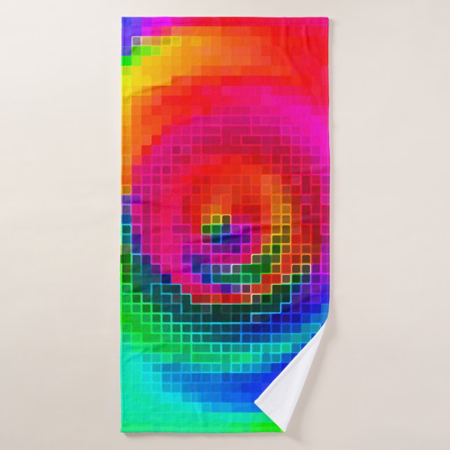 Toalha De Banho padrão abstrato, papel de parede geométrico multic (Toalha de Banho)