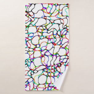 Toalha De Banho Padrão de Abstrato de várias cores
