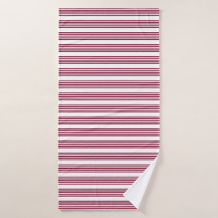 Toalha De Banho Padrão de cinco faixas vermelho e branco borromado