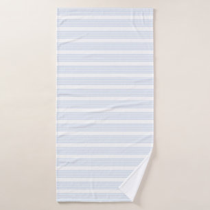 Toalha De Banho Padrão de cinco listras azul-claro e branco
