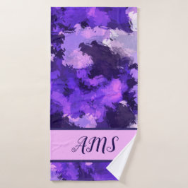 Toalha De Banho Padrão de Formas de Abstrato Azul e Legal Roxo