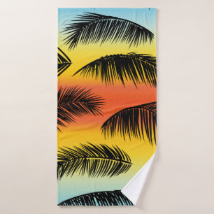 Toalha De Banho Padrão de palmeiras tropicais