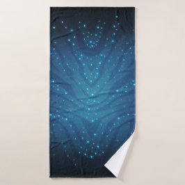 Toalha De Banho Padrão de Pele Alienigena Azul Bioluminescente - A