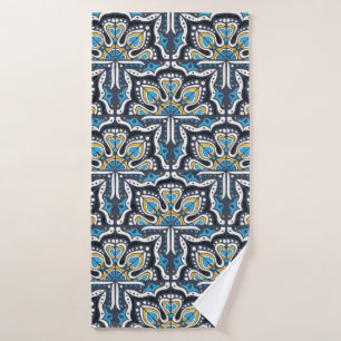 Toalha De Banho Padrão de Talavera. Uma manta de retalhos indiana.