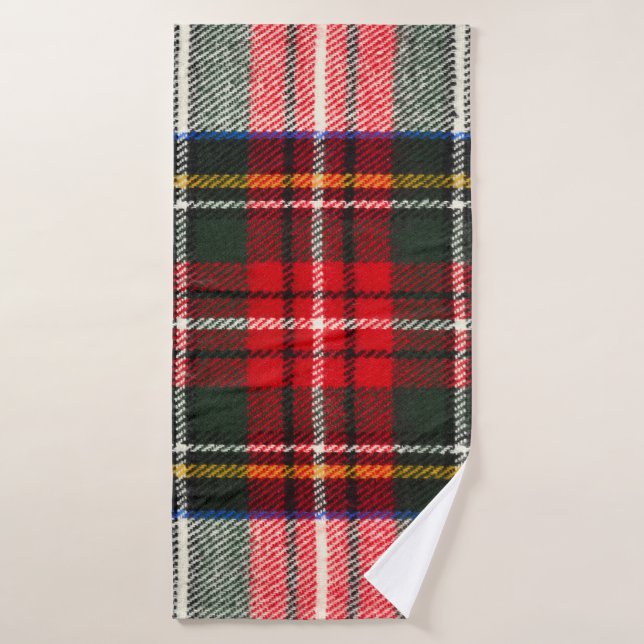 Toalha De Banho Padrão de tartan escocês. Xadrez de lã vermelha e  (Toalha de Banho)