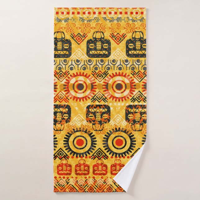 Toalha De Banho Padrão descontínuo tribal (Toalha de Banho)