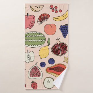 Toalha De Banho padrão desenhado pela fruta