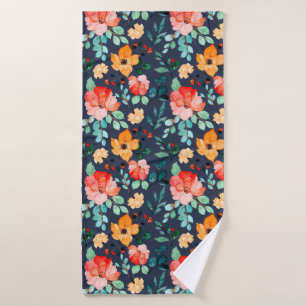 Toalha De Banho Padrão Floral de Superfície - Primavera decorativa