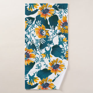 Toalha De Banho Padrão floral sem soldadura, fundo no art nouveau