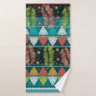 Toalha De Banho padrão floral uniforme de vintage em rabisco
