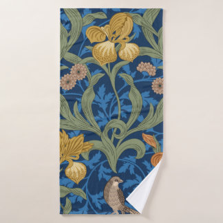 Toalha De Banho Padrão floral vítreo sem costura com a íris laranj