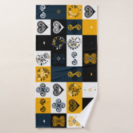 Toalha De Banho Padrão geométrico moderno tendência amarelo