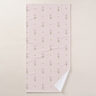 Toalha De Banho Padrão Minimalista de Flores Silvestres com Pontos