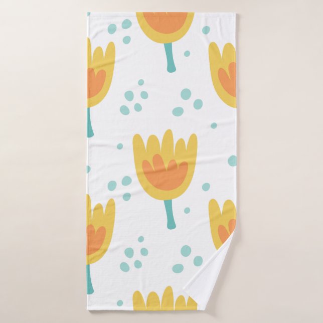 Toalha De Banho Padrão perfeito de vinhetas, padrão de flores fofi (Toalha de Banho)