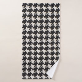 Toalha De Banho Padrão Preto Branco Pied-de-Poule