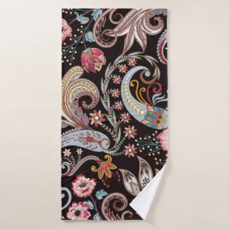 Toalha De Banho Padrão sem costura com cor paisley floral