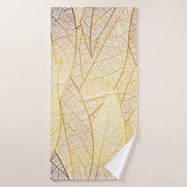 Toalha De Banho Padrão sem costura com folhas de ouro (Toalha de Banho)