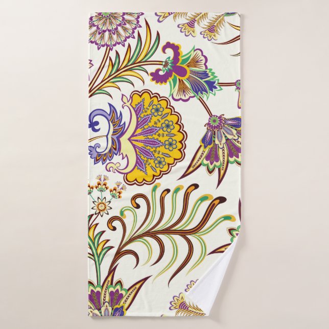 Toalha De Banho Padrão sem costura com paisley floral (Toalha de Banho)