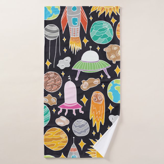 Toalha De Banho Padrão sem costura desenhado à mão com o rabisco s (Toalha de Banho)