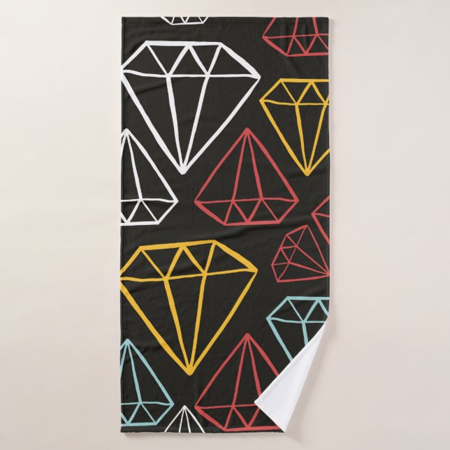 Toalha De Banho padrão sem costura, elementos de design de diamant (Toalha de Banho)