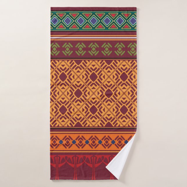 Toalha De Banho Padrão tribal contínuo (Toalha de Banho)