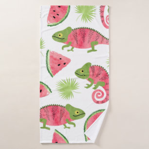Toalha De Banho Padrão tropical sem costura com aquarela fofa cha