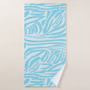 Toalha De Banho Padrão Zebra Azul