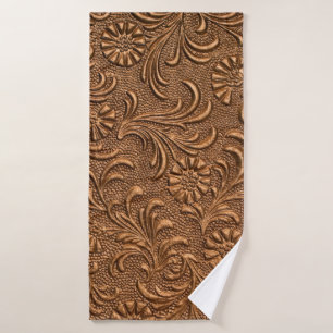 Toalha De Banho painel floral em relevo, cobre