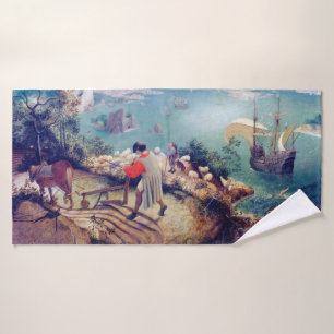 Toalha De Banho Paisagem com queda de Ícaro, Pieter Bruegel