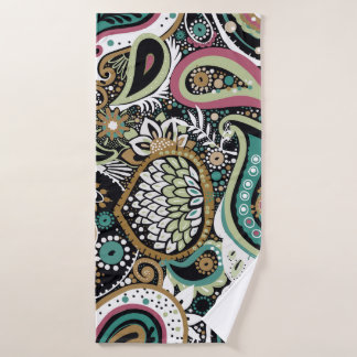 Toalha De Banho Paisley asiático: design moderno sem costura.