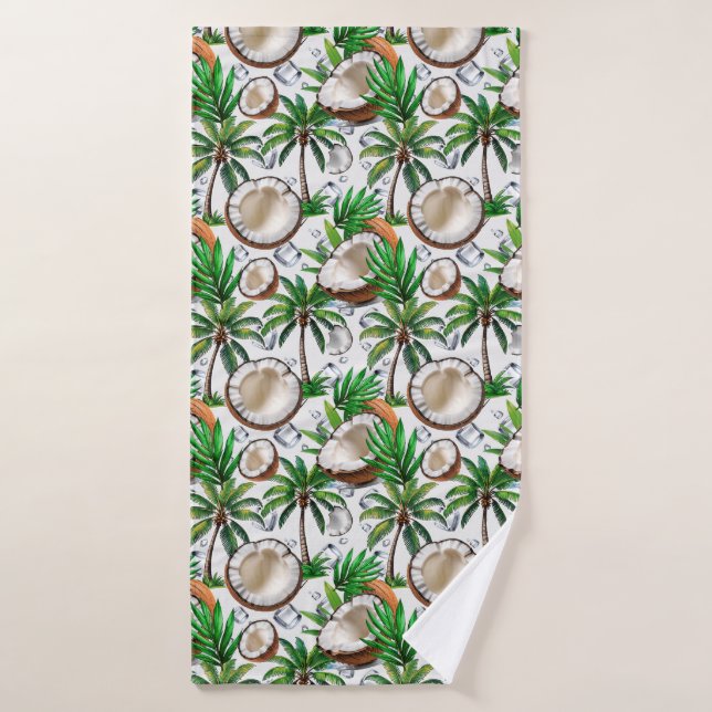 Toalha De Banho Palmeiras de Coco Design Tropical  (Toalha de Banho)