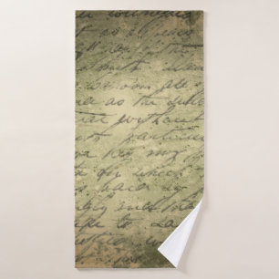 Toalha De Banho Papel antigo - letra de escrevendo