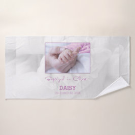 Toalha De Banho Parabéns de batismo para bebês personalizados