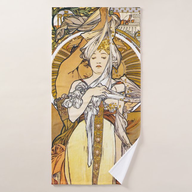 Toalha De Banho Paris 1900, Alphonse Mucha (Toalha de Banho)