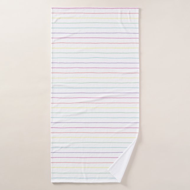 Toalha De Banho Pastel Rainbow Stripe Bath ou Beach Towel (Toalha de Banho)