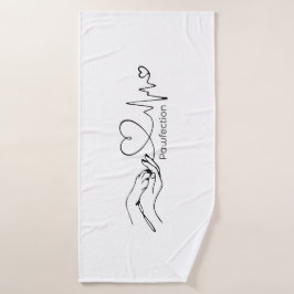 Toalha De Banho Pawfection One-Line Art – Minimalist Dog Lover