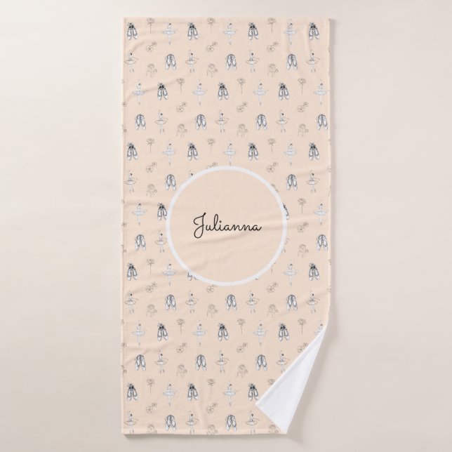 Toalha De Banho Peach Ballerina e Flores (Toalha de Banho)