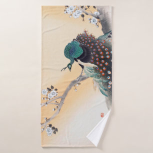 Toalha De Banho Peacock em uma árvore do Blossom de cereja, Ohara