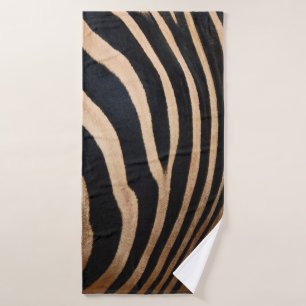 Toalha De Banho pele do cabelo de zebraskin,animal,fundo,preto,cor