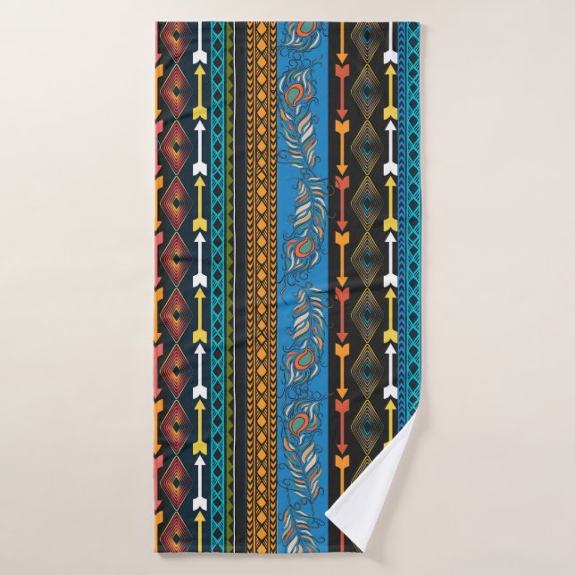 Toalha De Banho Penas Étnicas: Embroiderme Boho Chic (Toalha de Banho)
