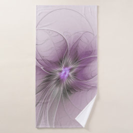 Toalha De Banho Pequena Beleza Moderno Cinza Mauve Arte Fractal Fl