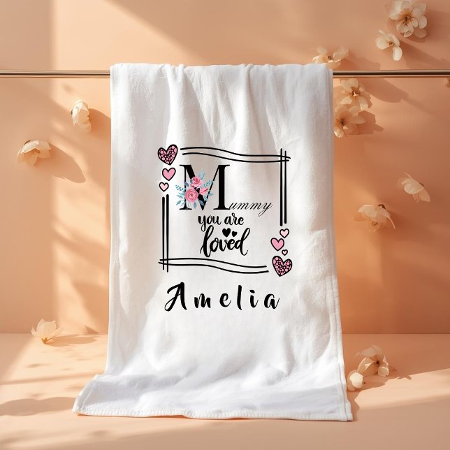 Toalha de Banho Personalizada de Flores para Mamãe (Criador carregado)