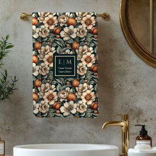 Toalha de Banho Personalizada Elegante Outono Flor