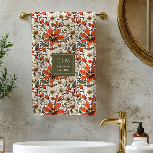 Toalha de Banho Personalizada Flores de Outono Pas