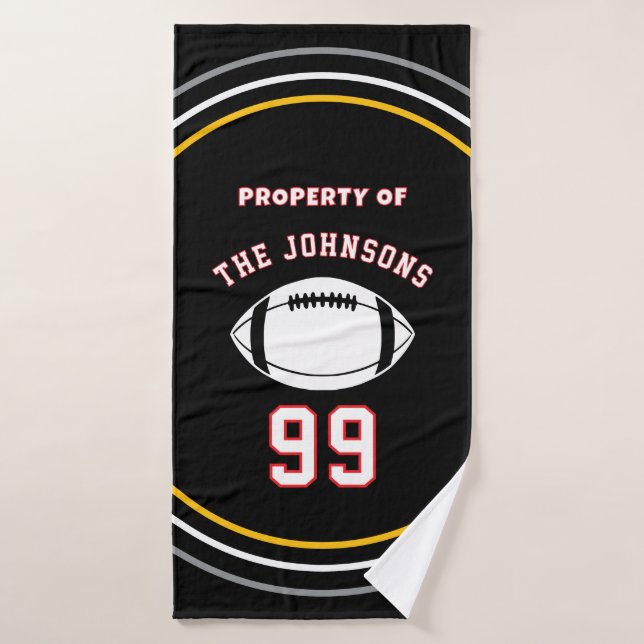 Toalha De Banho Personalized Sports Towel | Custom Football Player (Toalha de Banho)