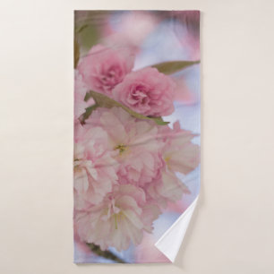 TOALHA DE BANHO PINK CHERRY BLOSSOM EM FECHAR FOTOGRAFIA